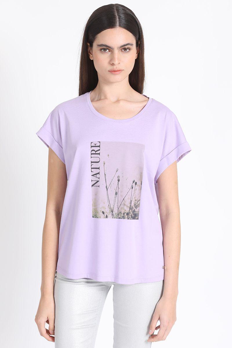 Polera Con Estampado Lila Liola-0