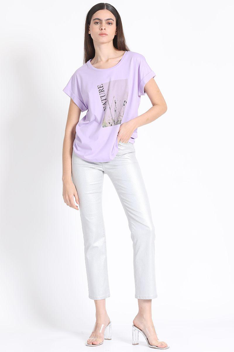 Polera Con Estampado Lila Liola-5