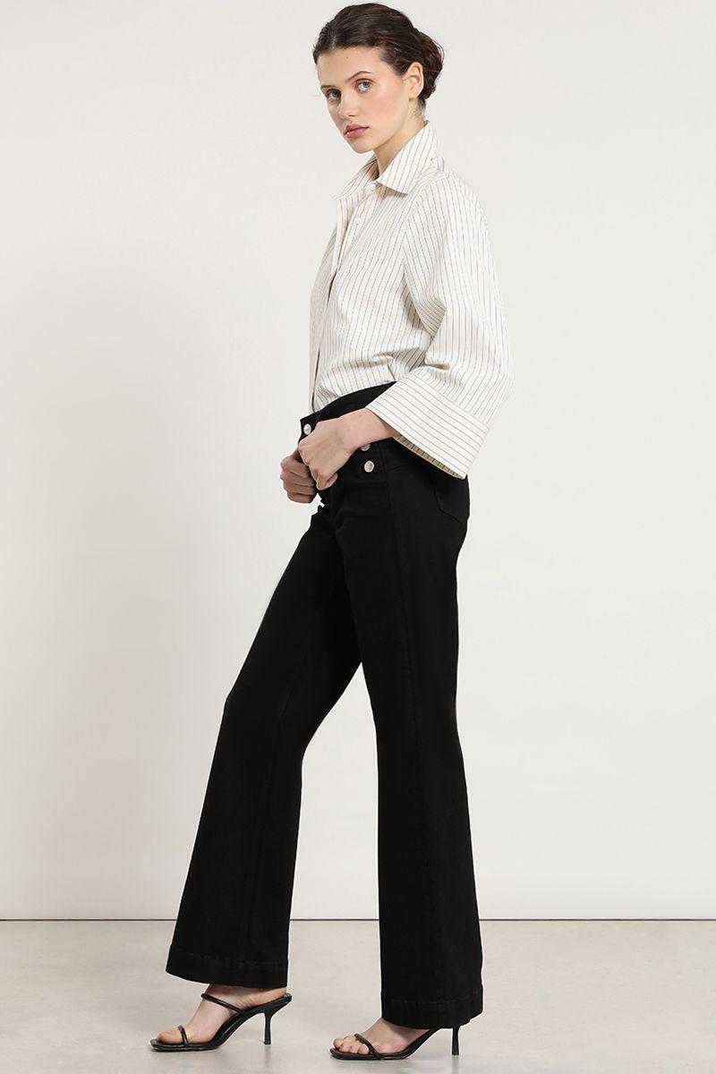 Jeans color bootcut, negro Liola-2