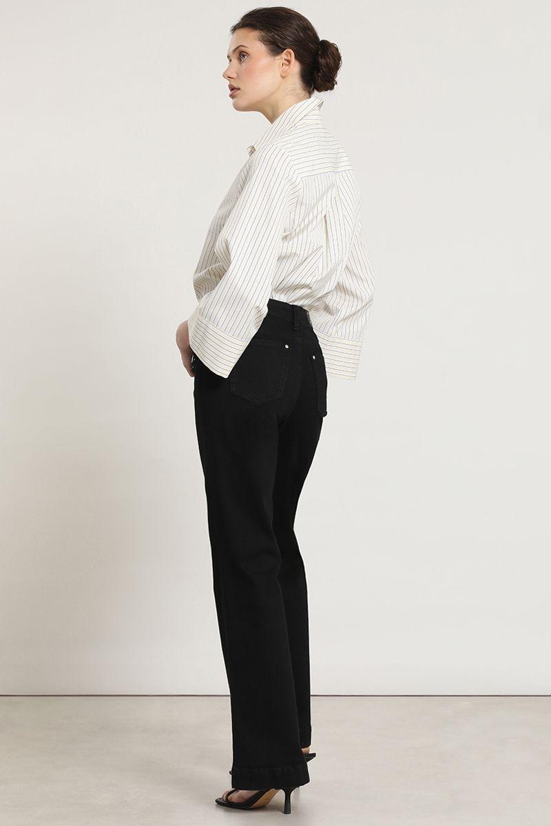 Jeans color bootcut, negro Liola-3