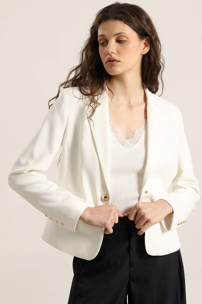 Blazer basico entallado, crudo Liola-0