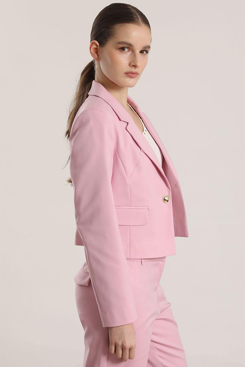 Blazer cropped Liola mujer rosa-4