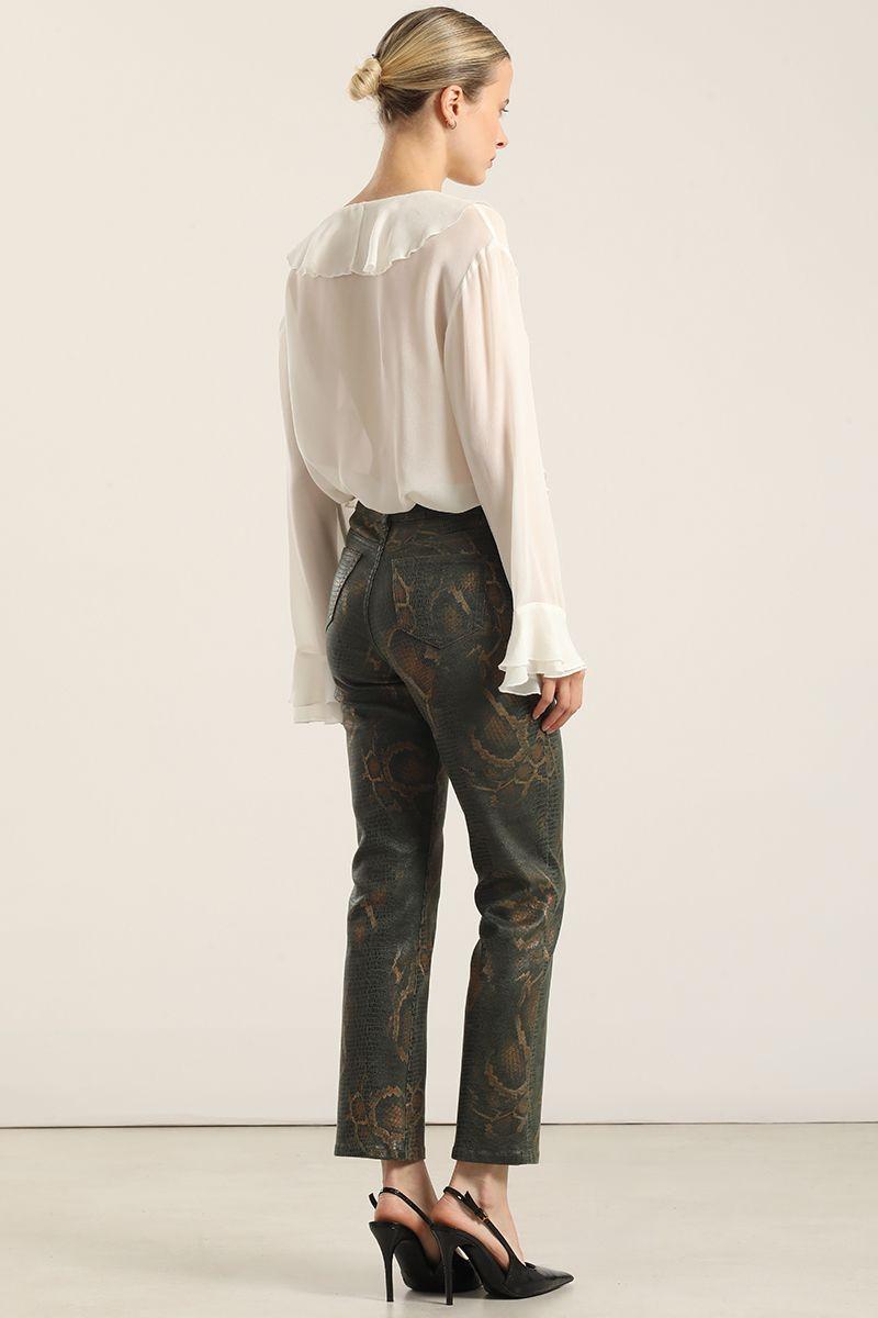 Pantalon Pitillo Folia Piton, Verde Liola-4