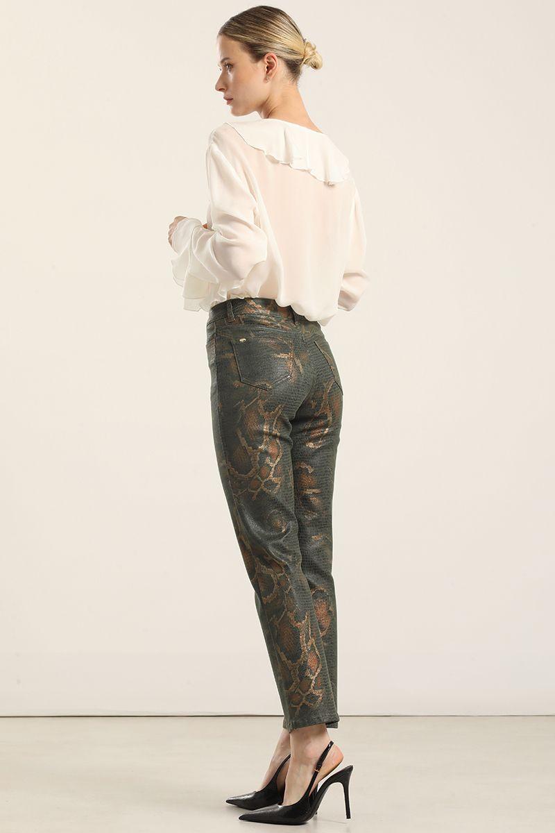 Pantalon Pitillo Folia Piton, Verde Liola-6