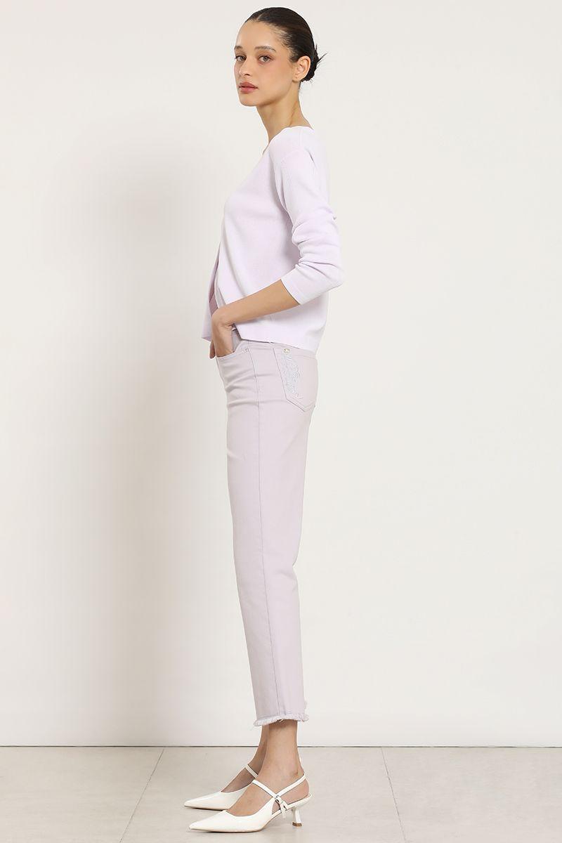 Jeans color cropped flare, lila Liola-2