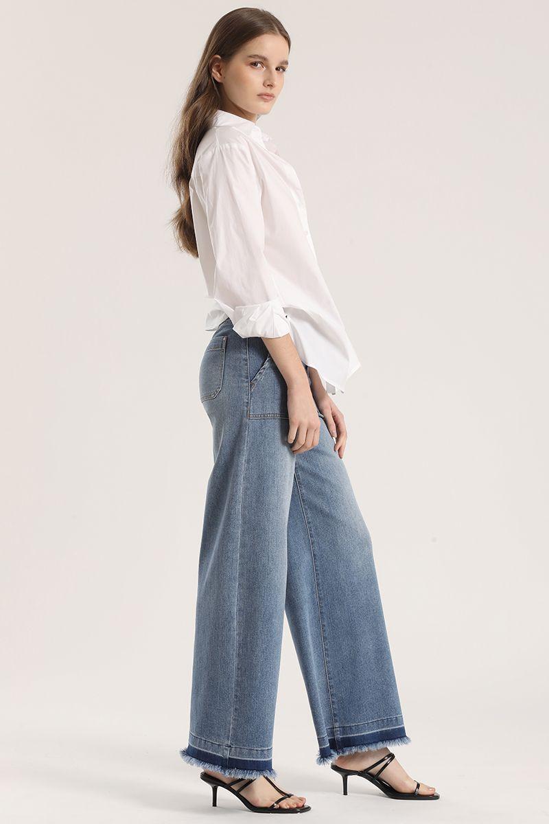 Jeans wide leg denim Liola mujer azul-1