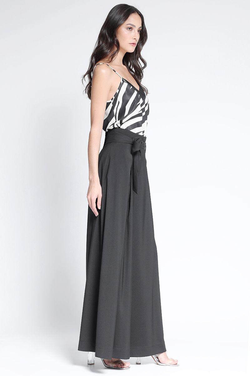 Pantalon Palazzo Lazo Negro Liola-2