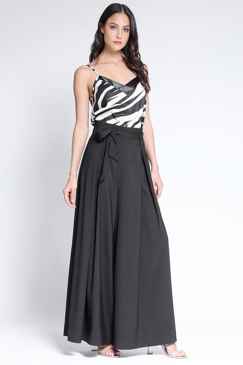 Pantalon Palazzo Lazo Negro Liola-3