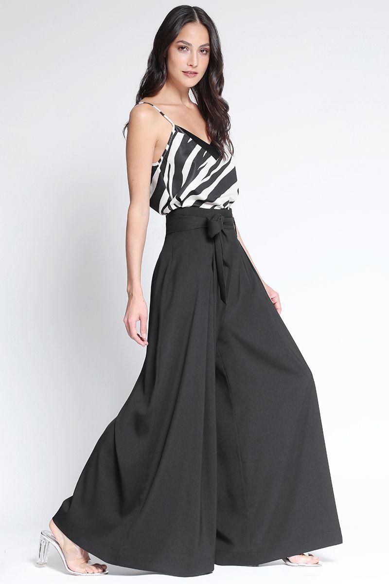 Pantalon Palazzo Lazo Negro Liola-5
