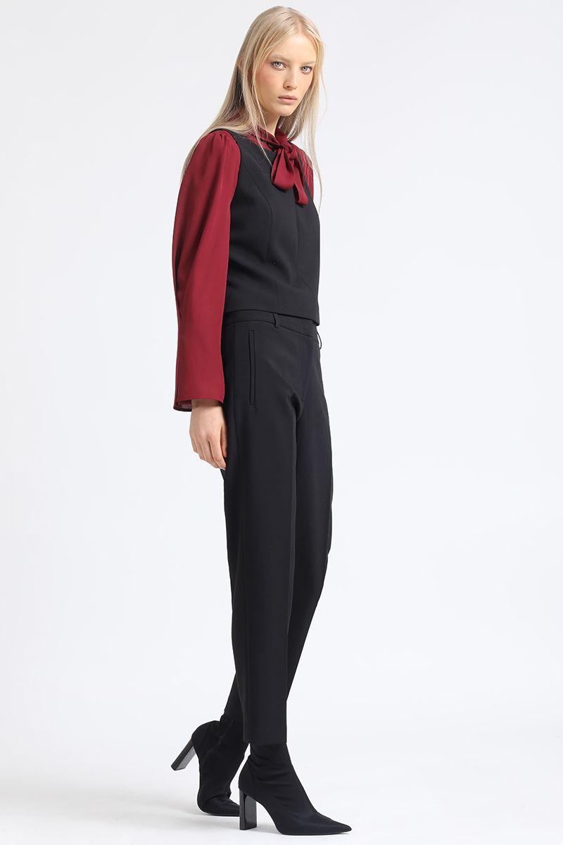 Pantalon Tiro Alto Sastre, Negro Liola-3