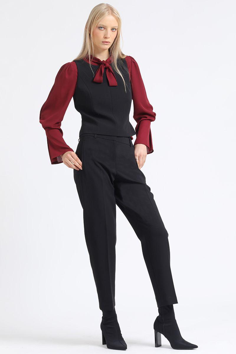 Pantalon Tiro Alto Sastre, Negro Liola-4
