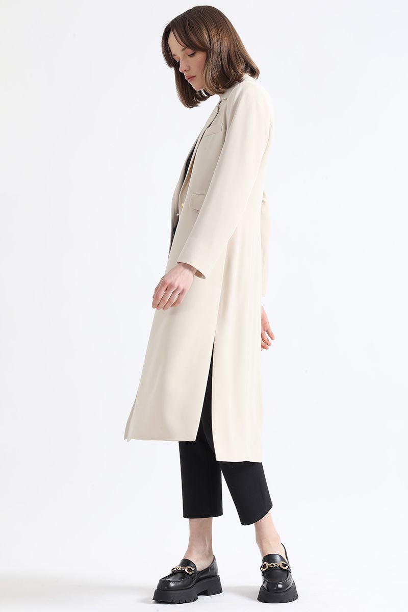 Chaqueta Larga Liviana, Beige Liola-5
