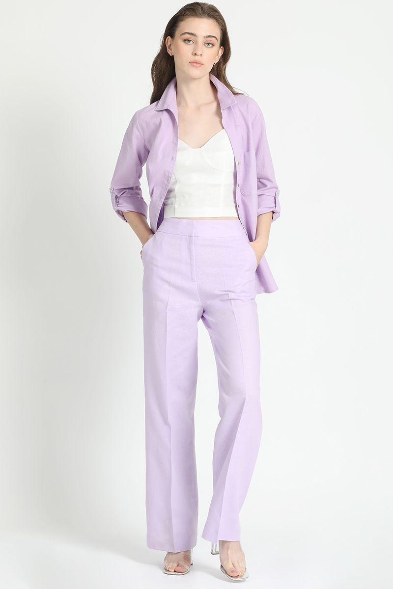 Camisa Lino Mix Lila Liola-2