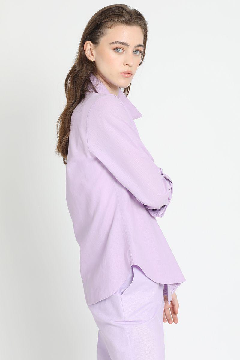 Camisa Lino Mix Lila Liola-4