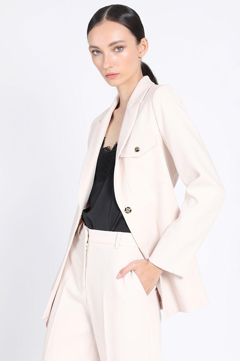 Chaqueta Larga Cargo Con Cinturon, Crudo Liola-4