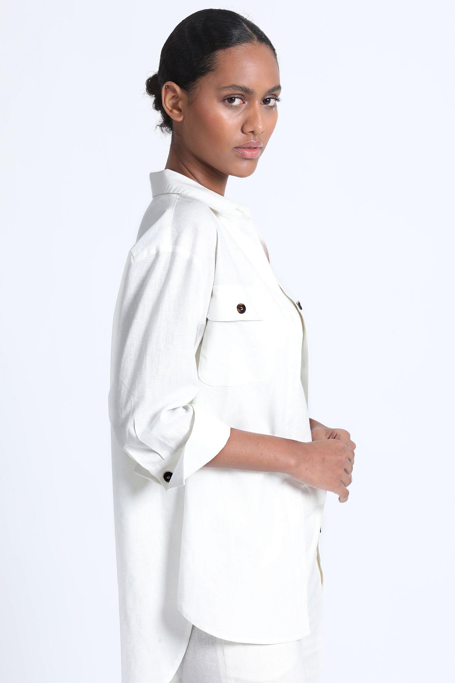 Camisa Larga Crudo Liola-0