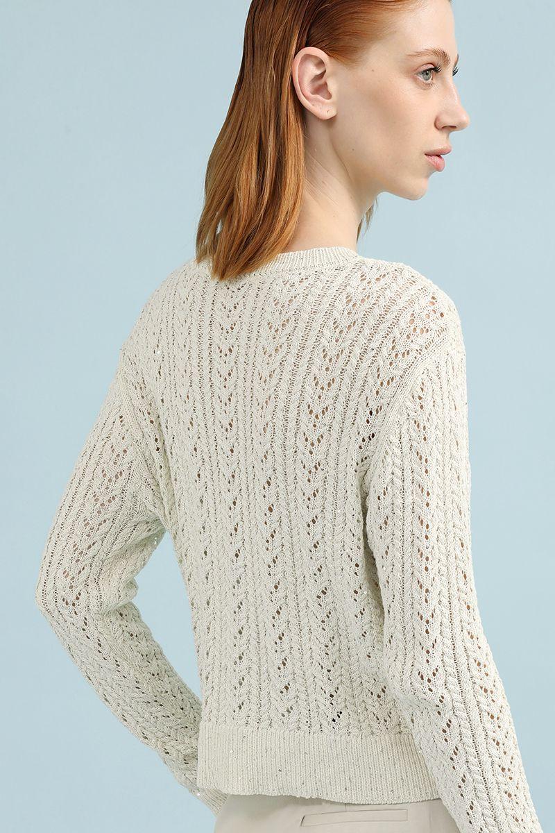 Tejido Fantasia Lentejuelas, Crudo Liola-1