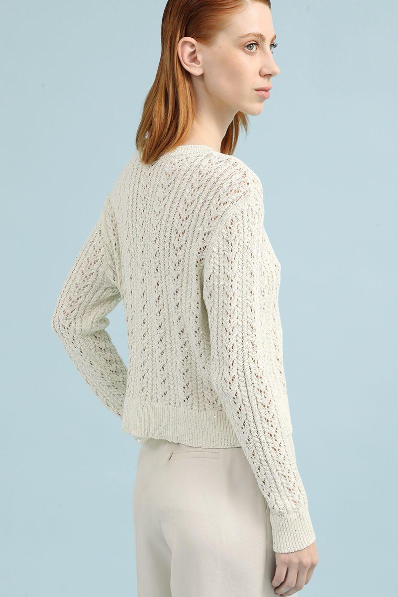 Tejido Fantasia Lentejuelas, Crudo Liola-3