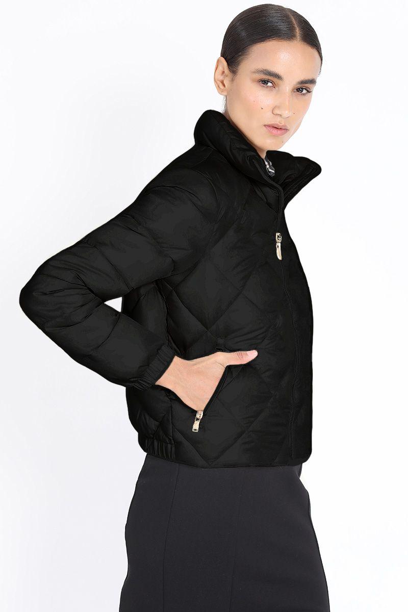 Parka Corta Tipo Bomber, Negro Liola-4