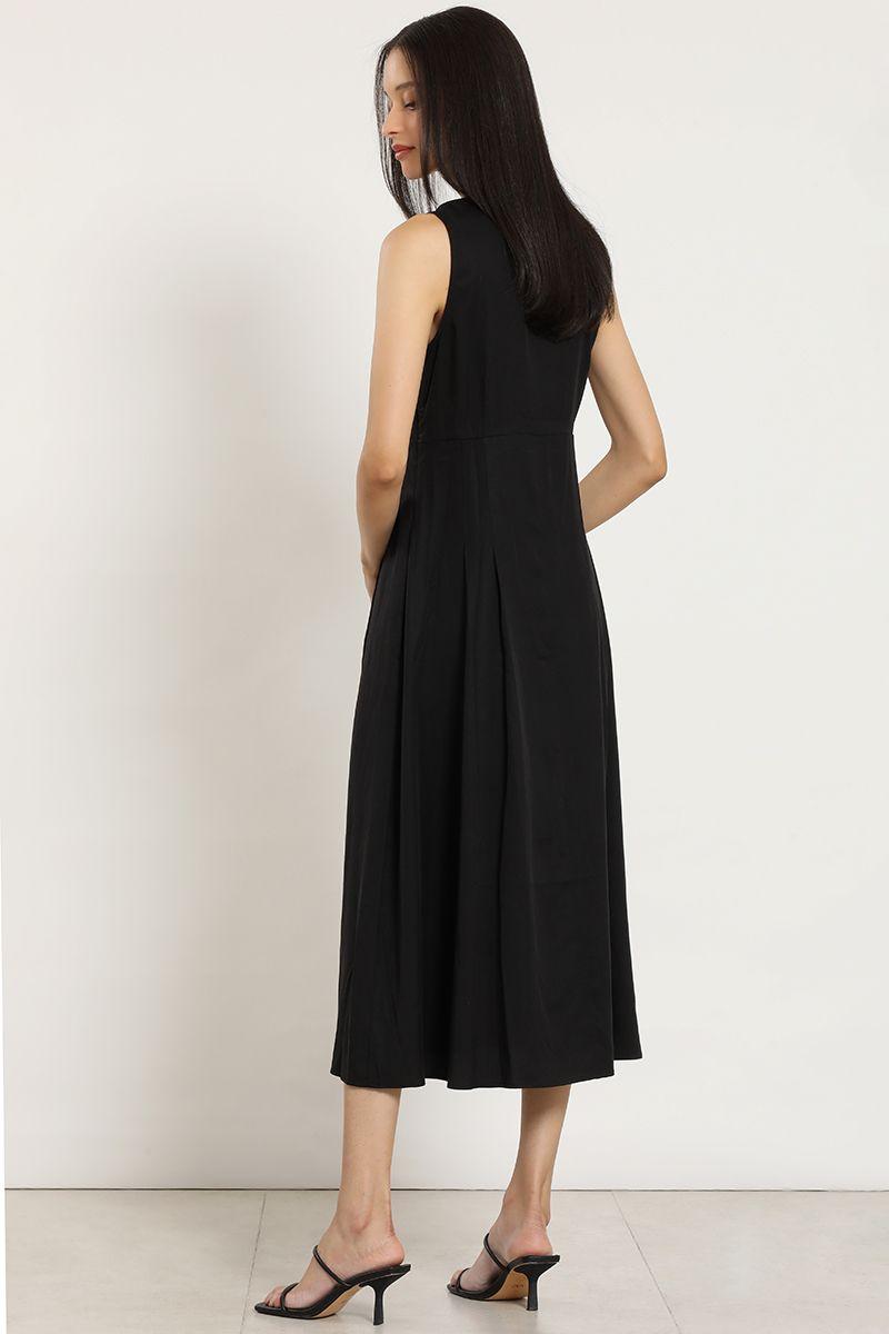 Vestido midi, lyocell, negro Liola-4