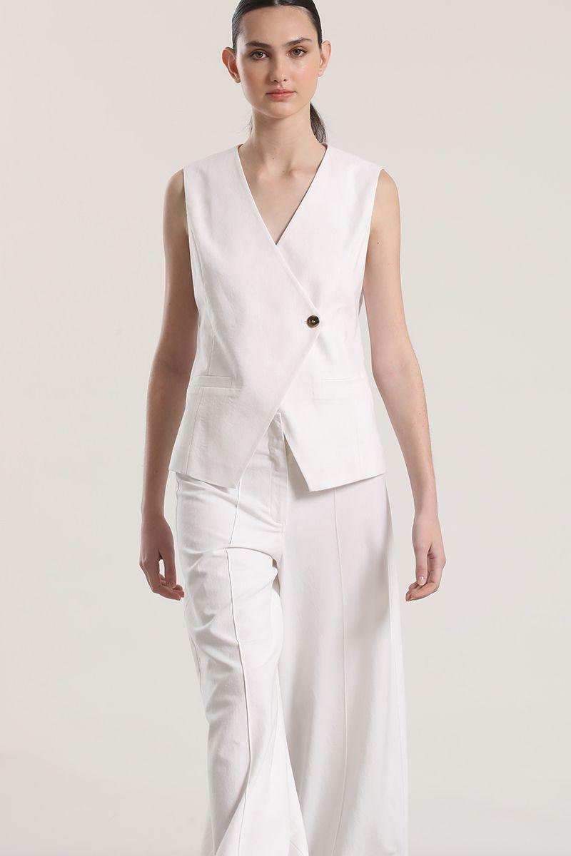 Pantalón palazzo lino liola mujer crudo-1