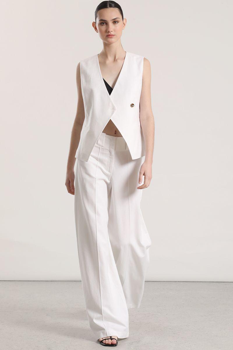 Pantalón palazzo lino liola mujer crudo-3