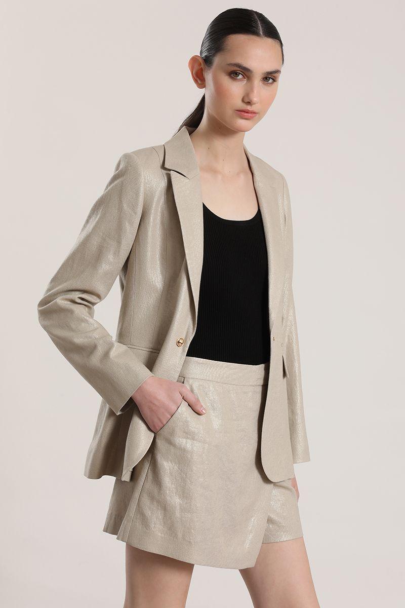 Blazer lino Liola mujer beige-1