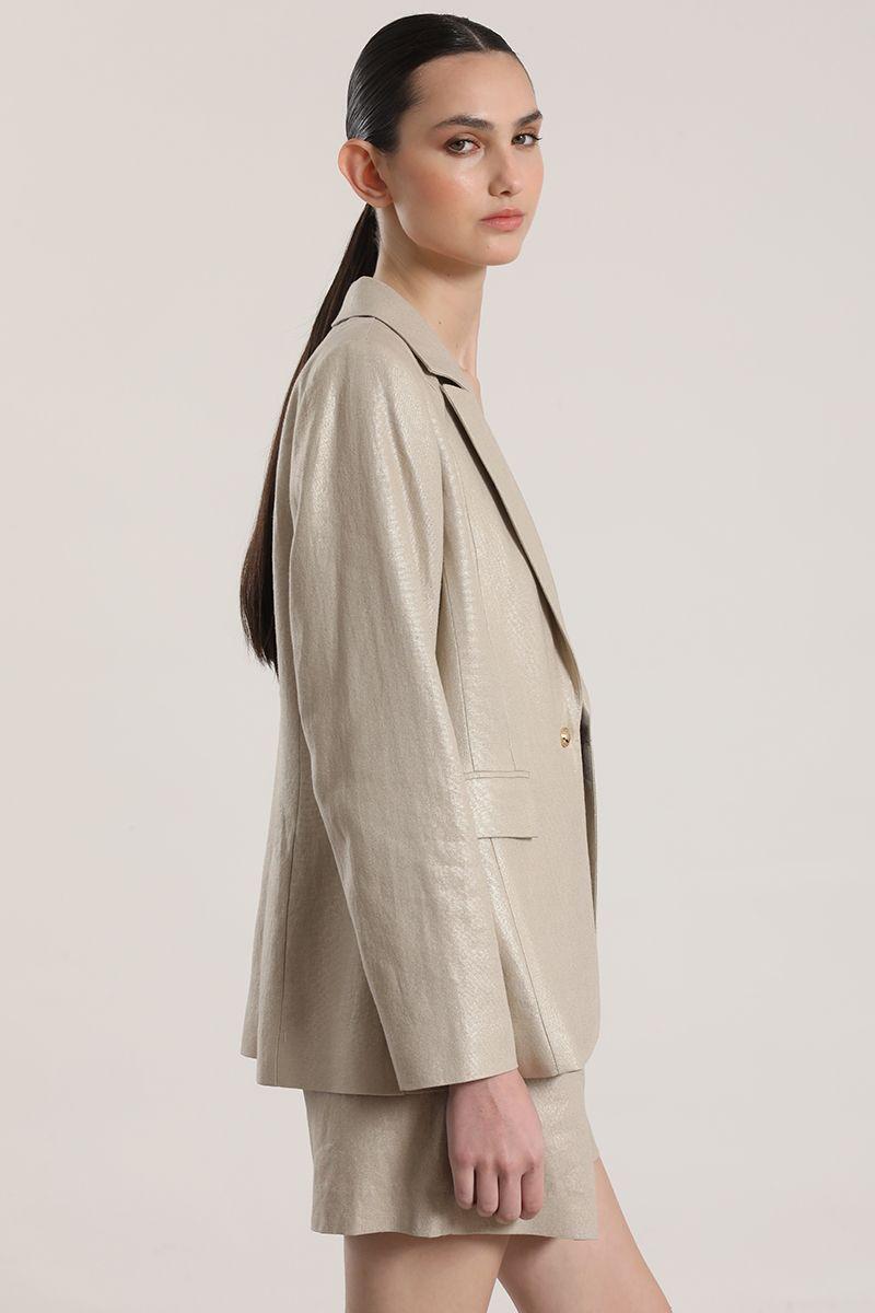 Blazer lino Liola mujer beige-2