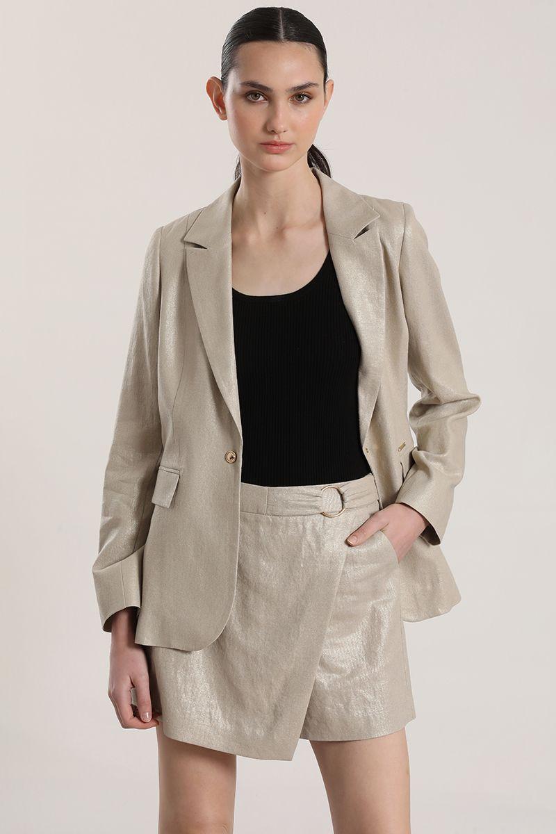 Blazer lino Liola mujer beige-4