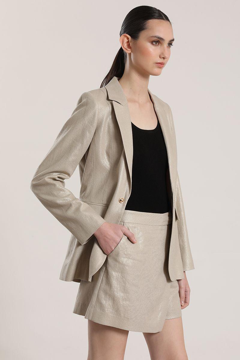 Blazer lino Liola mujer beige-5