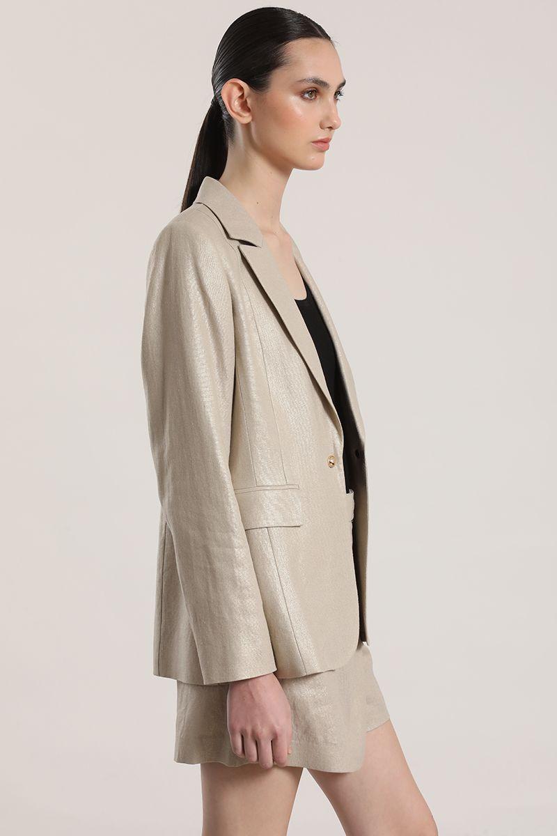 Blazer lino Liola mujer beige-6