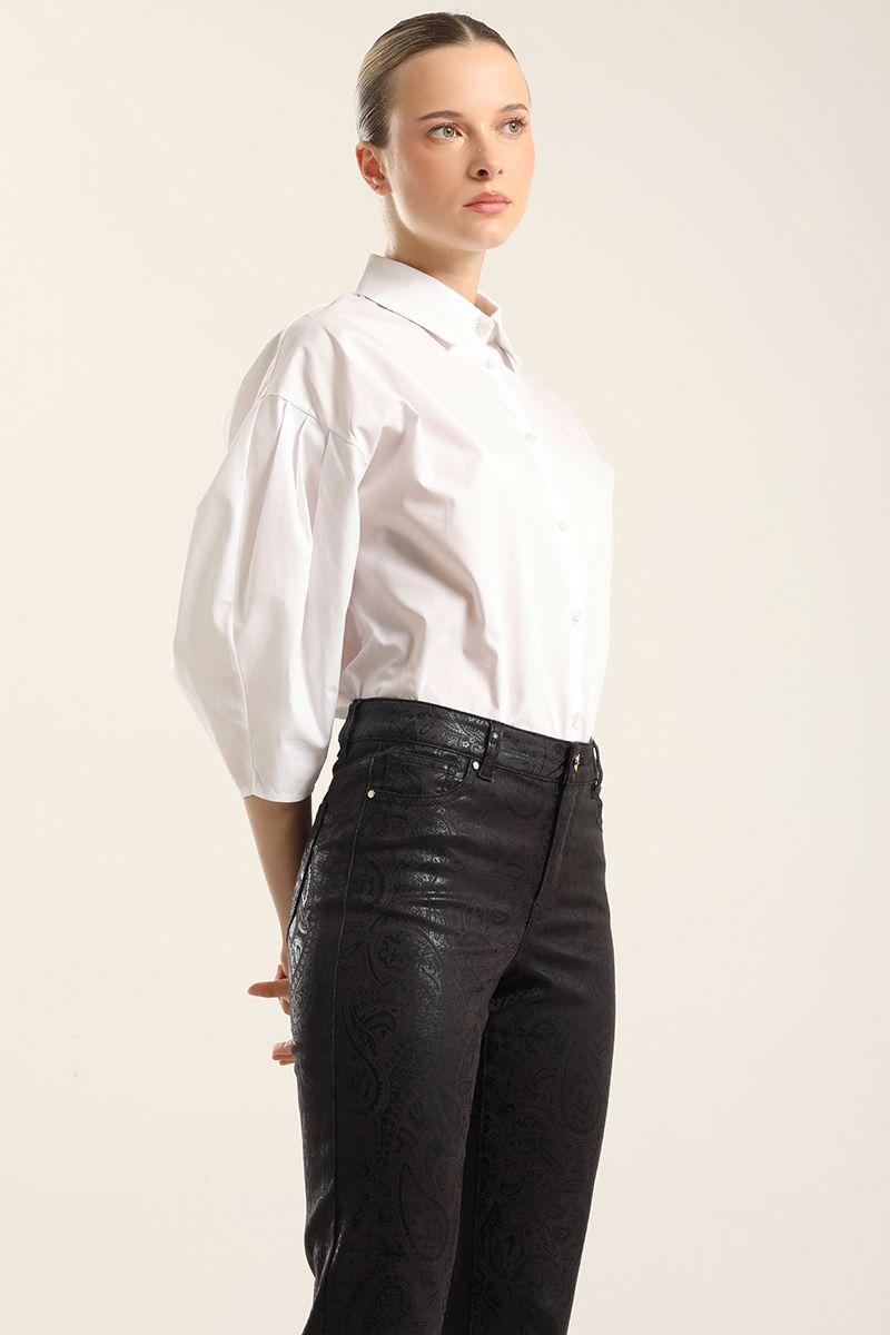 Pantalon Pitillo Folia Paisley, Negro Liola-4