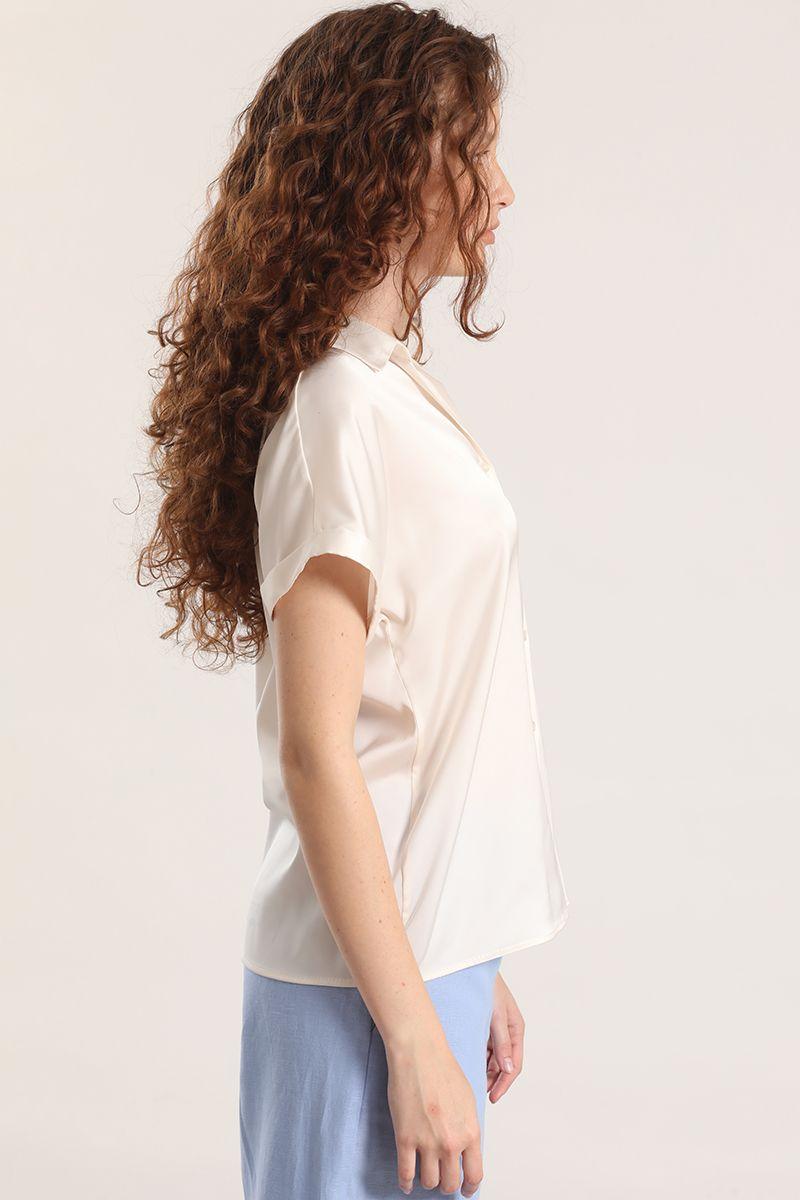 Blusa satin estampado floral liola mujer azul-3