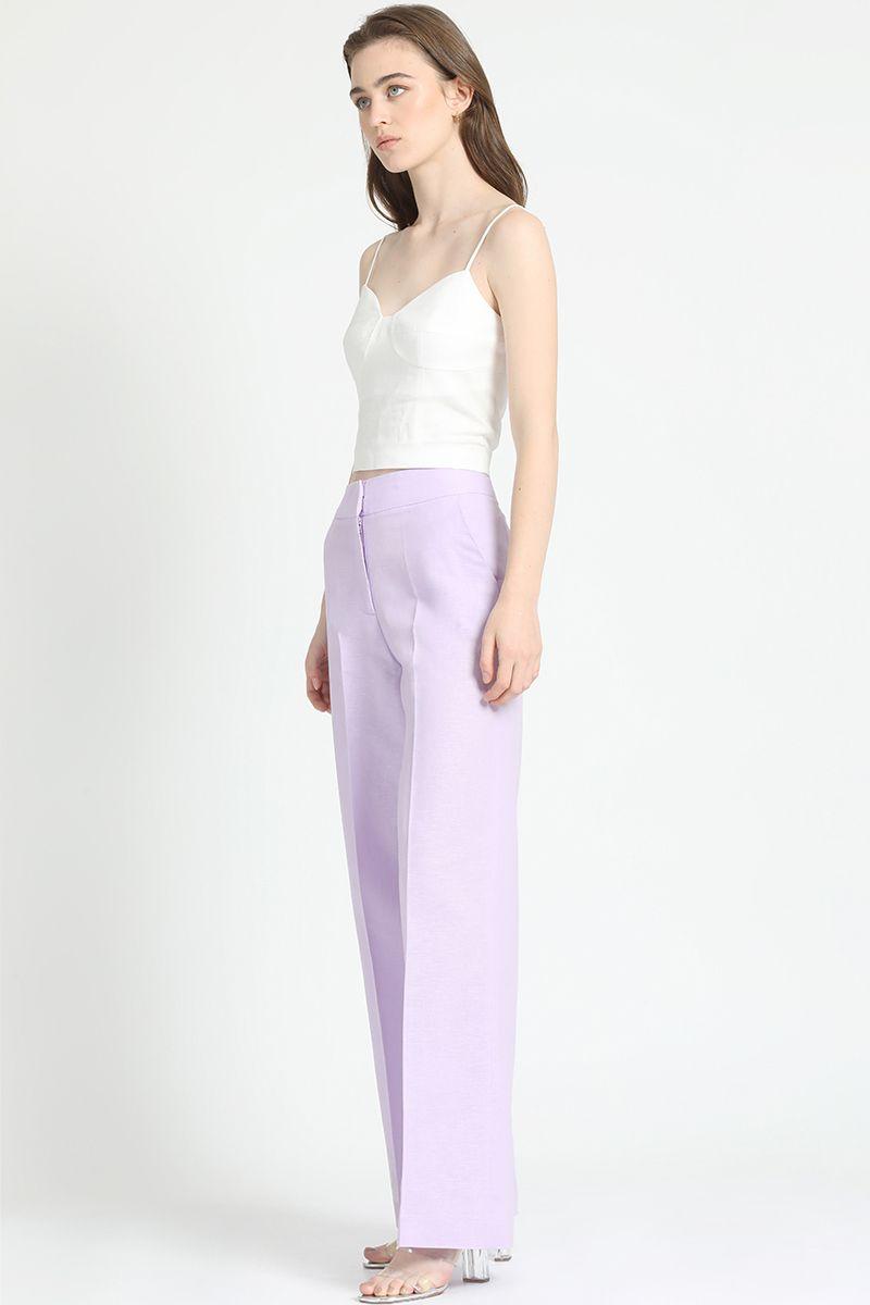 Pantalon Recto Lino Algodon Lila Liola-2