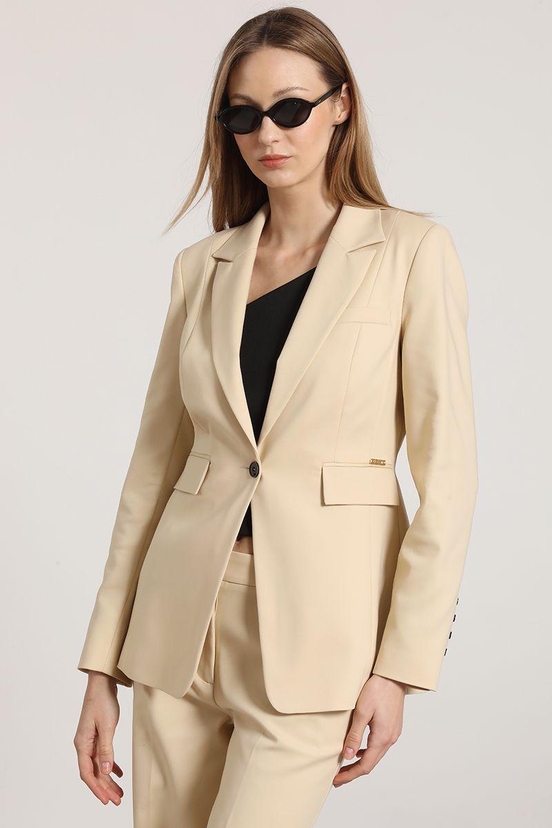 Blazer entallado clásico Liola mujer beige-0