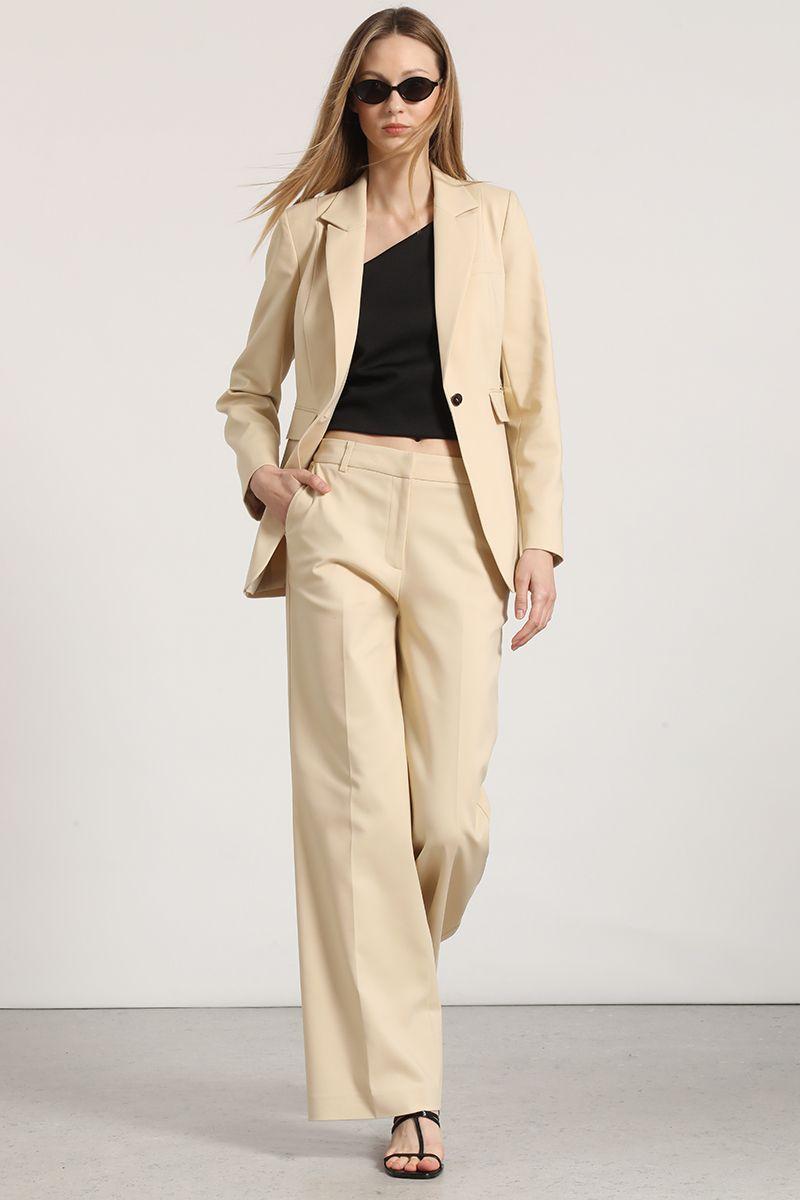 Blazer entallado clásico Liola mujer beige-2