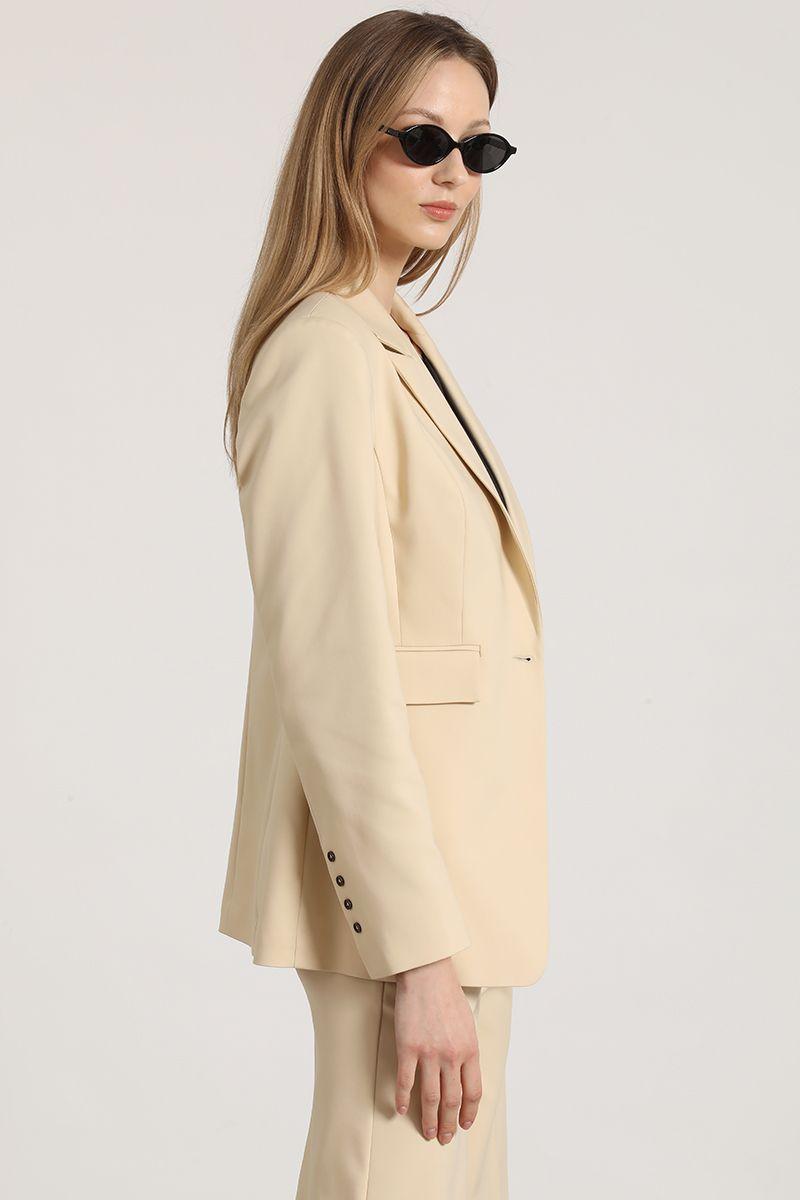 Blazer entallado clásico Liola mujer beige-4