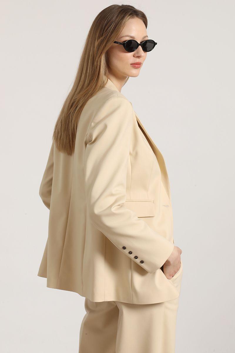 Blazer entallado clásico Liola mujer beige-5