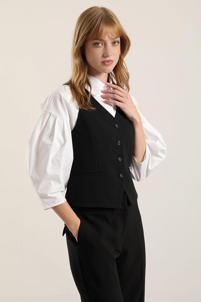 Chaleco sastre. negro Liola-2