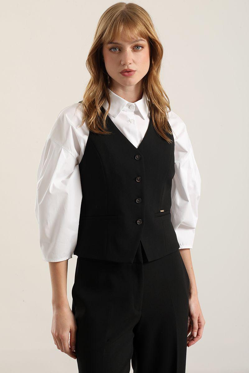 Chaleco sastre. negro Liola-3