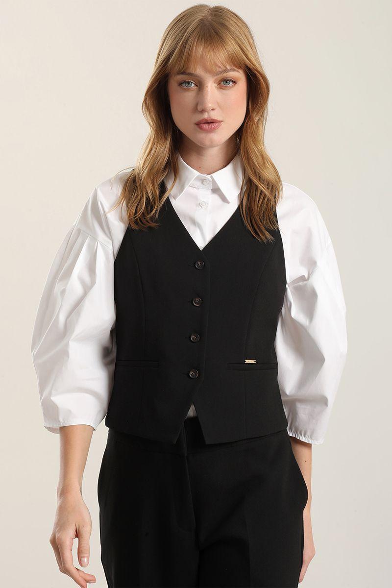 Chaleco sastre. negro Liola-4