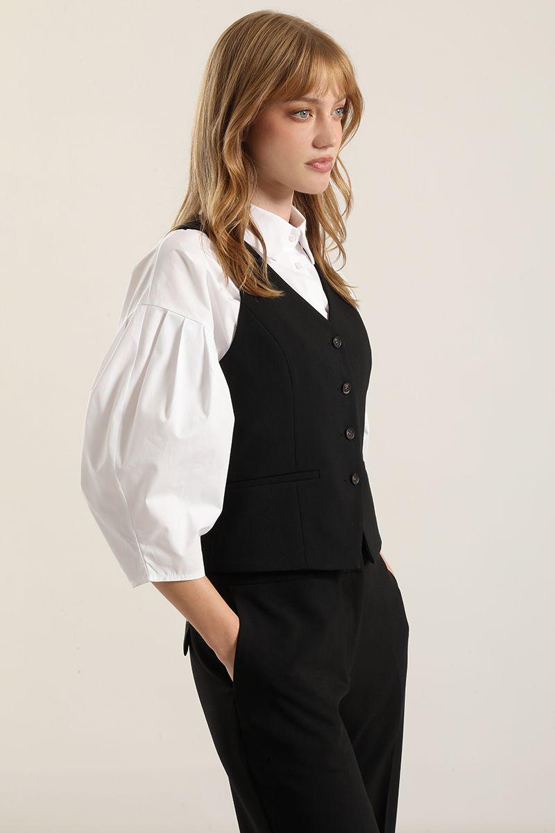 Chaleco sastre. negro Liola-5