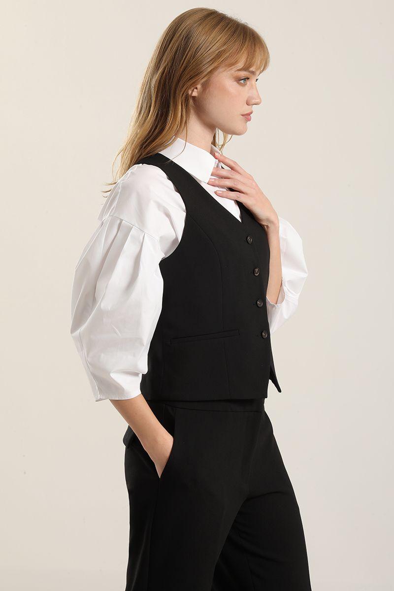 Chaleco sastre. negro Liola-6