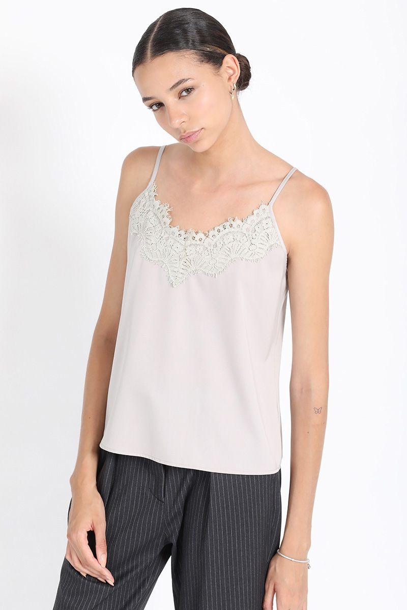 Top Lencero Con Encaje, Beige Liola-6