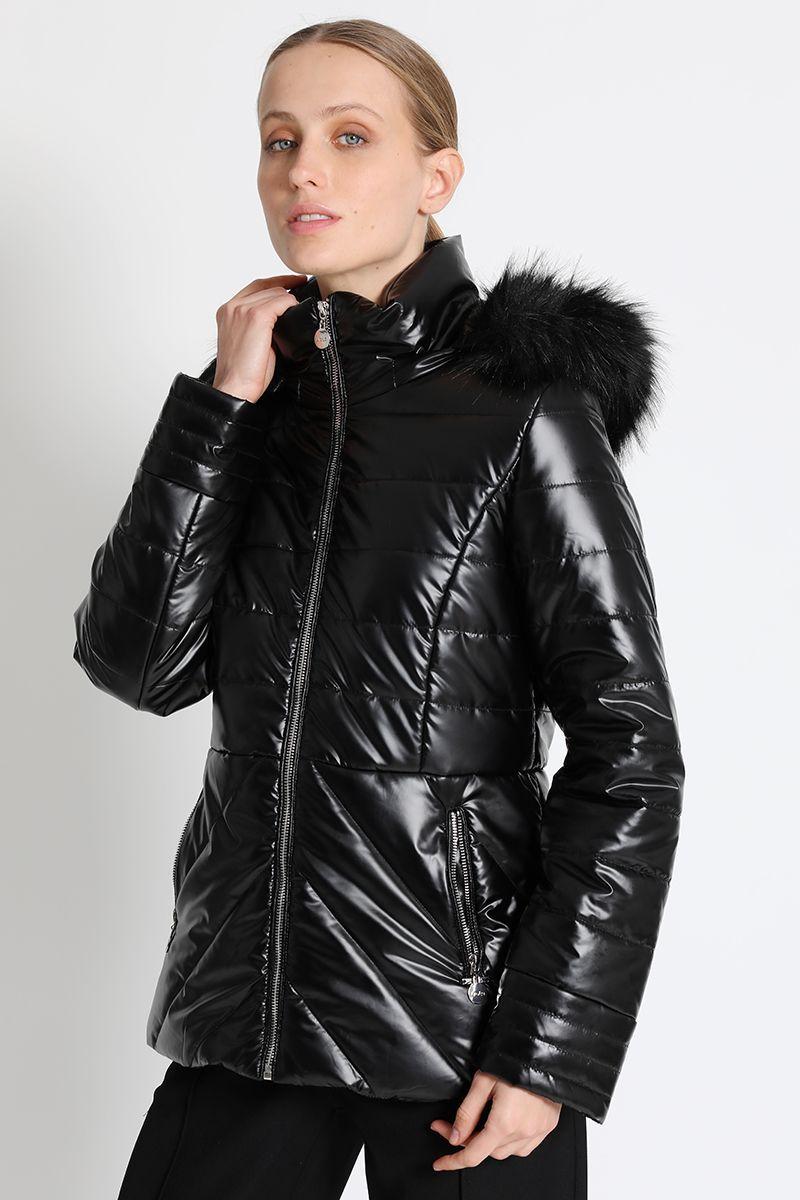 Parka Metalizada Negra Liola-4