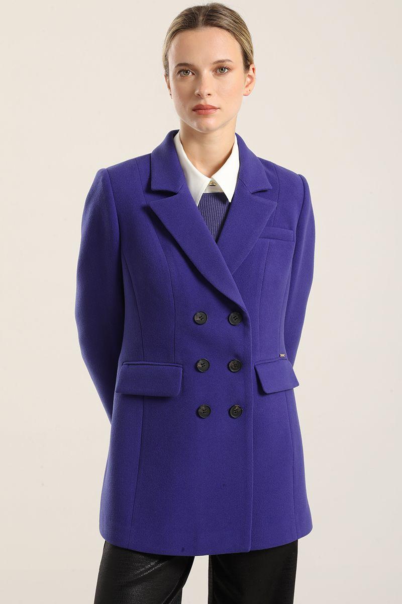 Blazer Entallado Doble Cruce, Azulino Liola-0