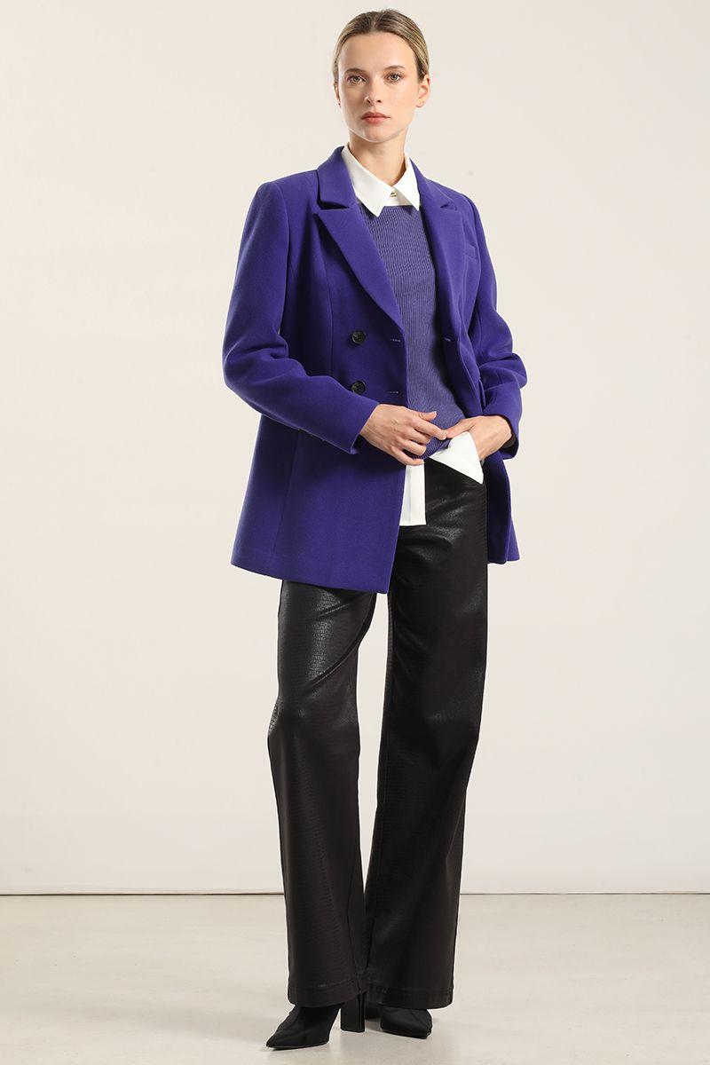 Blazer Entallado Doble Cruce, Azulino Liola-1