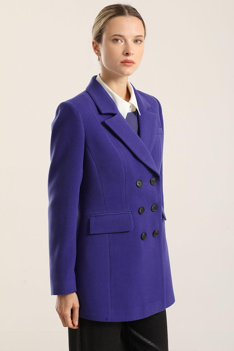 Blazer Entallado Doble Cruce, Azulino Liola-2