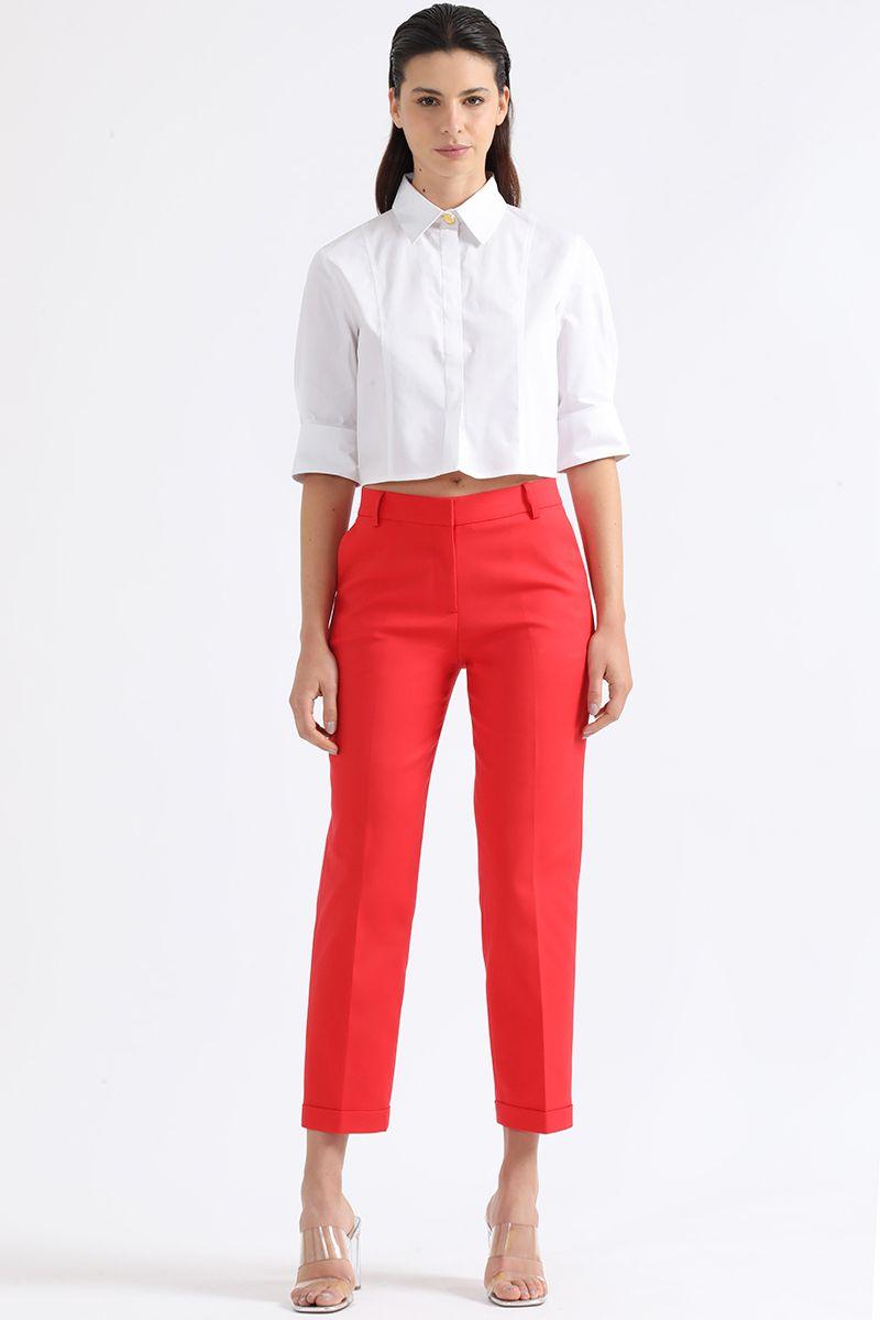 Pantalon Sastre Tiro Alto, Rojo Liola-0