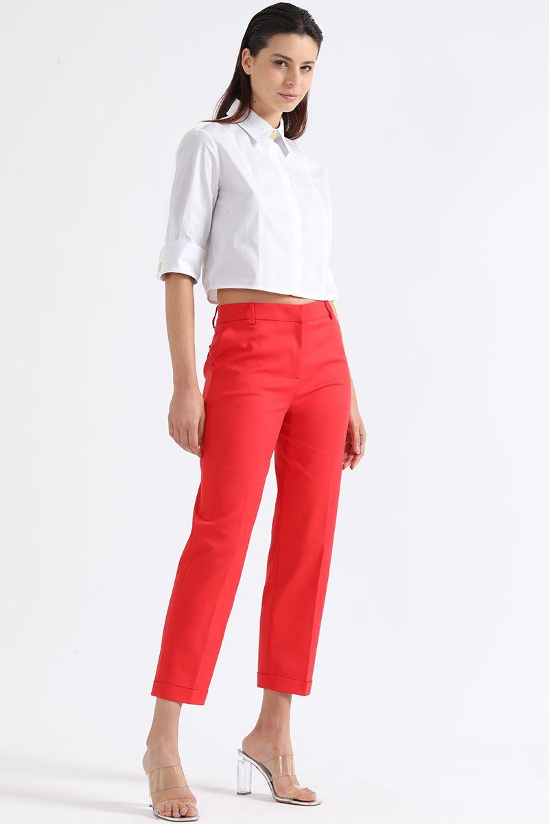 Pantalon Sastre Tiro Alto, Rojo Liola-1